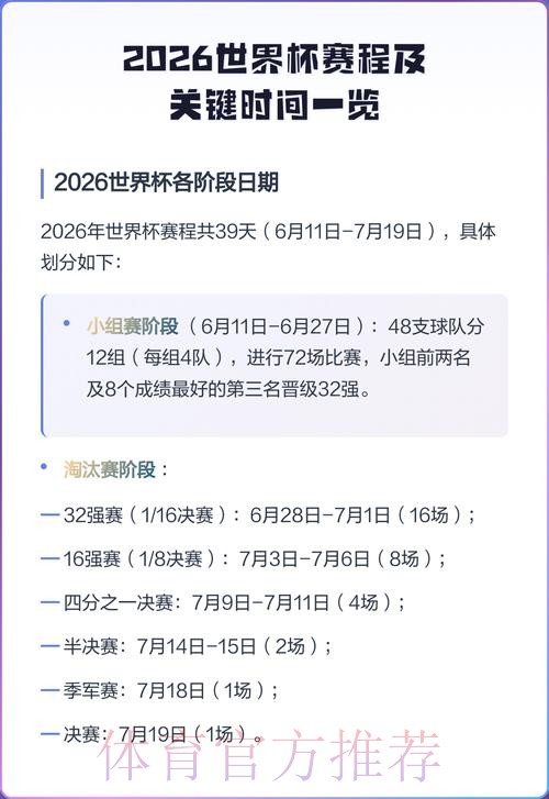 2026世界杯每日赛程最新完整安排在哪里看 2026世界杯每日赛程最新完整安排在哪里看